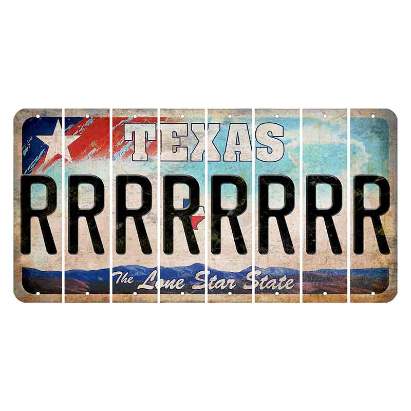 Texas Davis Mountains Cut License Plate Strips (Set of 8) R