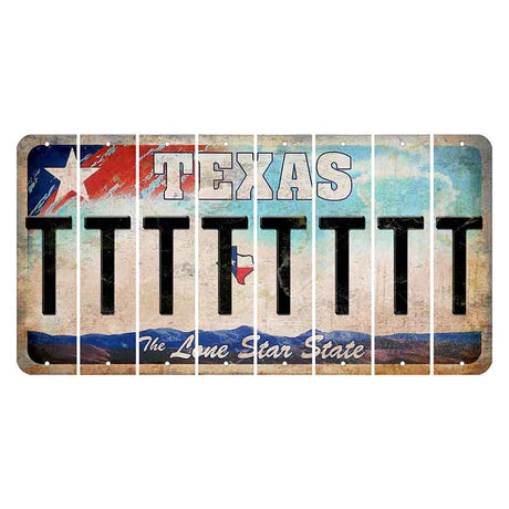 Texas Davis Mountains Cut License Plate Strips (Set of 8) T