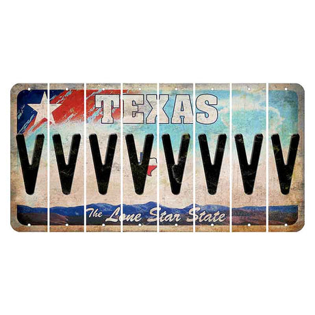 Texas Davis Mountains Cut License Plate Strips (Set of 8) V