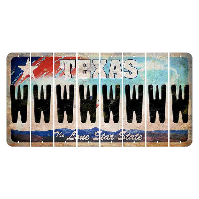 Texas Davis Mountains Cut License Plate Strips (Set of 8) W