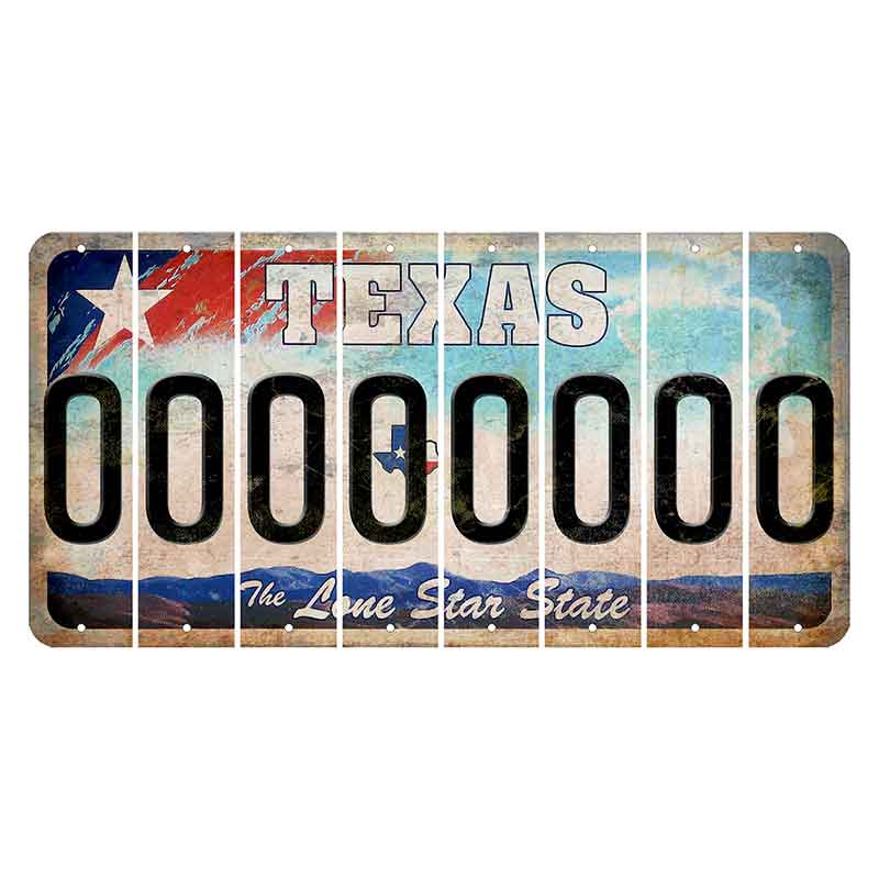 Texas Davis Mountains Cut License Plate Strips (Set of 8)