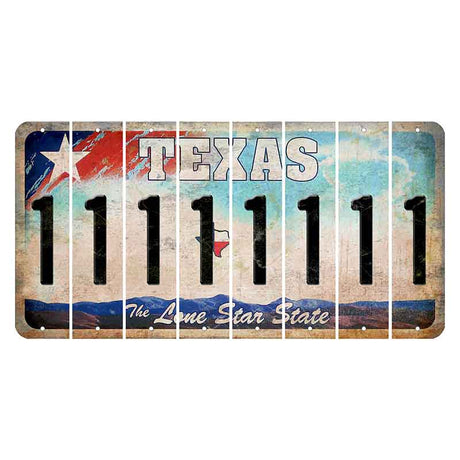 Texas Davis Mountains Cut License Plate Strips (Set of 8) 1