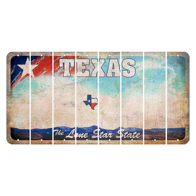 Texas Davis Mountains Cut License Plate Strips (Set of 8) Blank