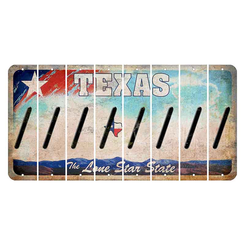 Texas Davis Mountains Cut License Plate Strips (Set of 8) Forward Slash