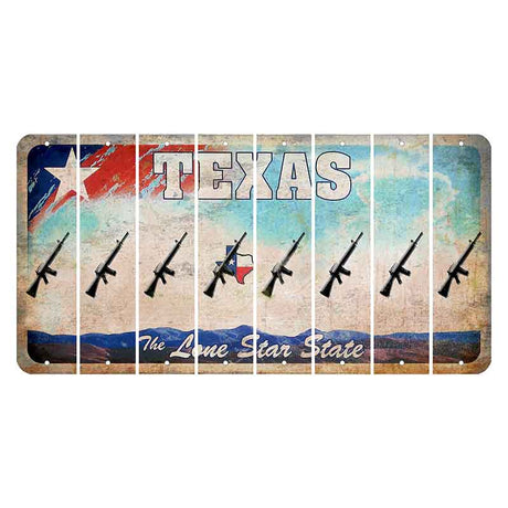 Texas Davis Mountains Cut License Plate Strips (Set of 8) Rifle