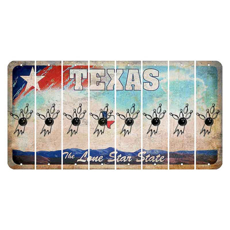 Texas Davis Mountains Cut License Plate Strips (Set of 8) Bowling