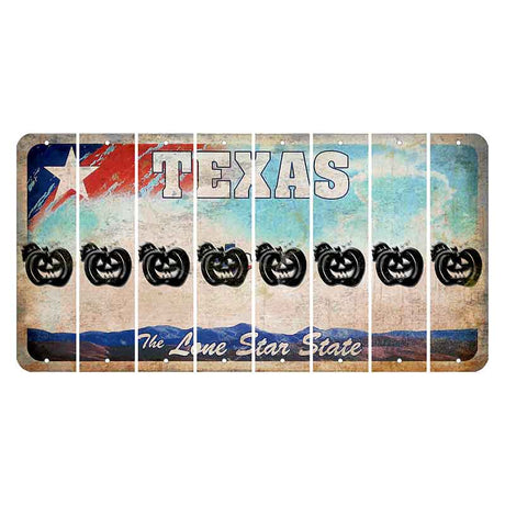 Texas Davis Mountains Cut License Plate Strips (Set of 8) Pumpkin