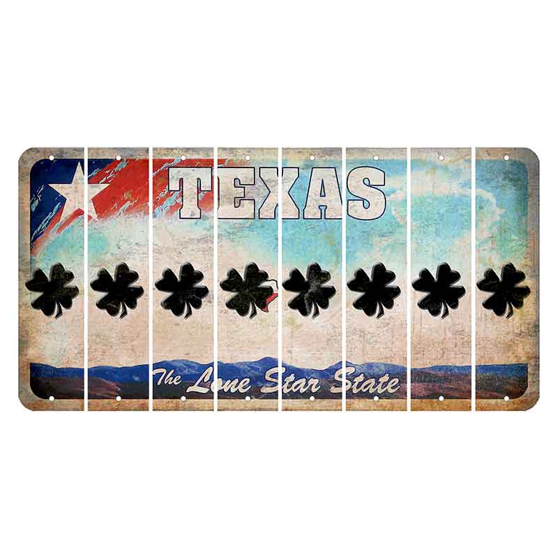 Texas Davis Mountains Cut License Plate Strips (Set of 8) Shamrock