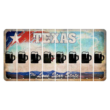 Texas Davis Mountains Cut License Plate Strips (Set of 8) Beer Mug