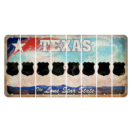 Texas Davis Mountains Cut License Plate Strips (Set of 8) Police Badge