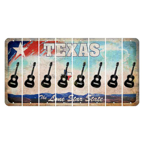 Texas Davis Mountains Cut License Plate Strips (Set of 8) Guitar