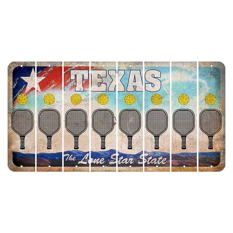 Texas Davis Mountains Cut License Plate Strips (Set of 8) Pickleball