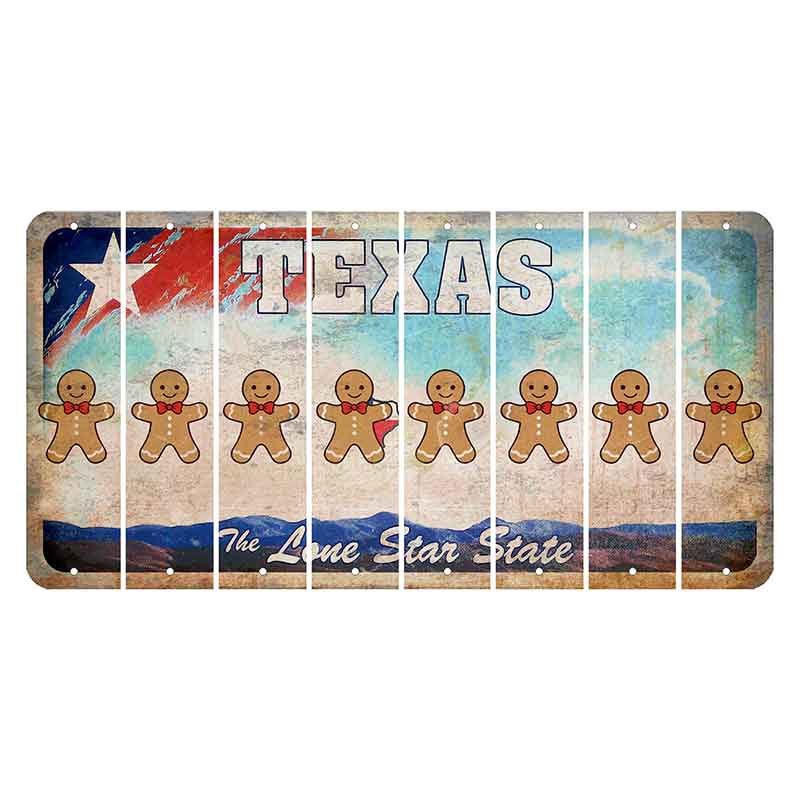 Texas Davis Mountains Cut License Plate Strips (Set of 8) Gingerbread Man