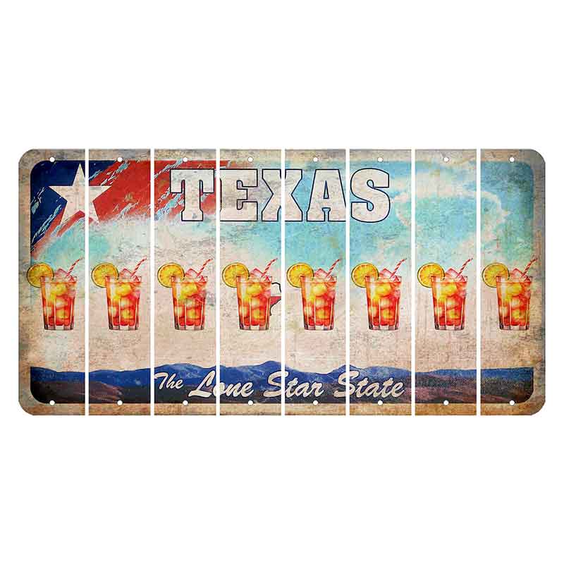 Texas Davis Mountains Cut License Plate Strips (Set of 8) Cocktail