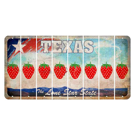 Texas Davis Mountains Cut License Plate Strips (Set of 8) Strawberry