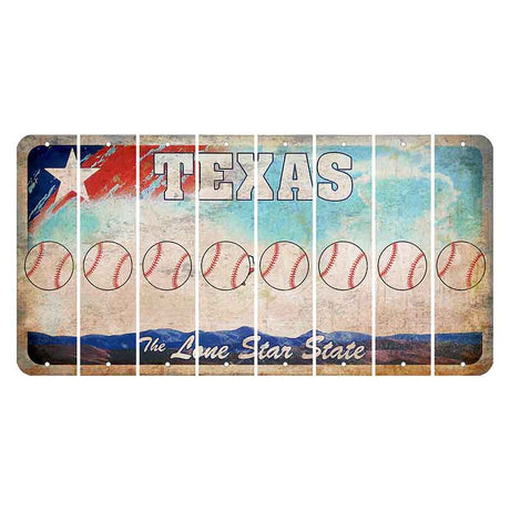 Texas Davis Mountains Cut License Plate Strips (Set of 8) Baseball