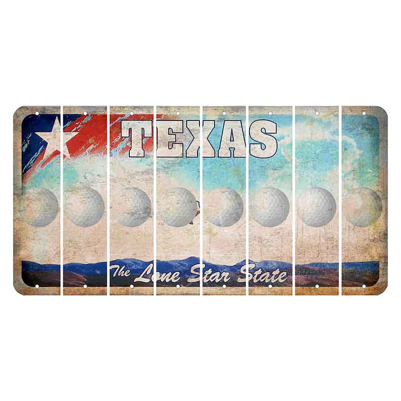 Texas Davis Mountains Cut License Plate Strips (Set of 8) Golfball