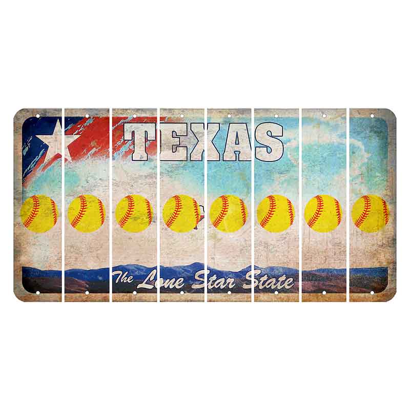 Texas Davis Mountains Cut License Plate Strips (Set of 8) Softball