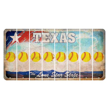 Texas Davis Mountains Cut License Plate Strips (Set of 8) Softball