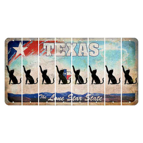 Texas Davis Mountains Cut License Plate Strips (Set of 8) Cat