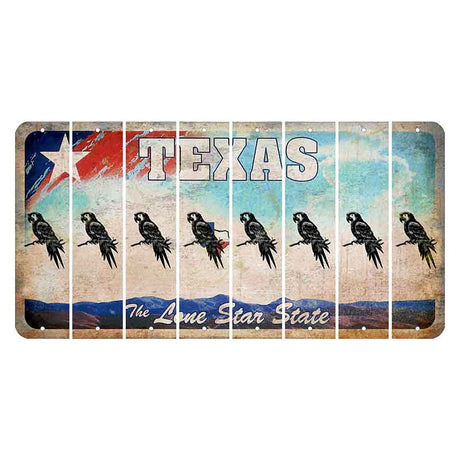 Texas Davis Mountains Cut License Plate Strips (Set of 8) Parrot