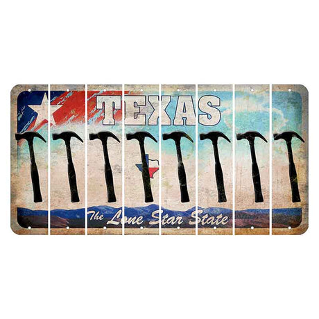 Texas Davis Mountains Cut License Plate Strips (Set of 8) Hammer