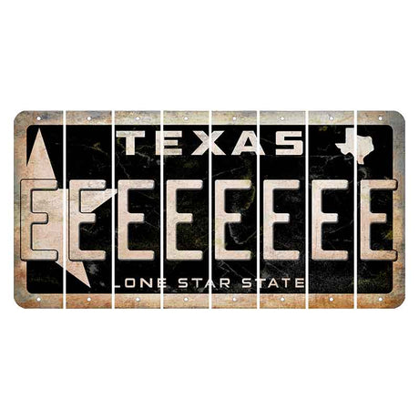 Texas Star Black Cut License Plate Strips (Set of 8) E