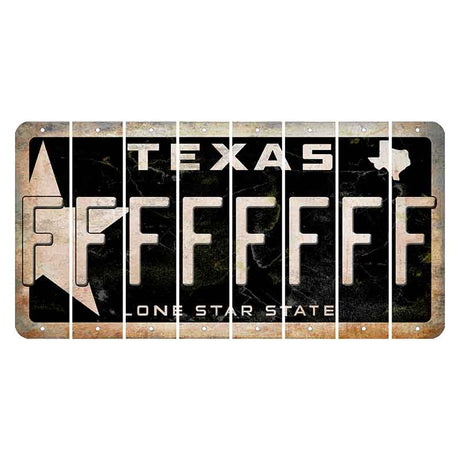 Texas Star Black Cut License Plate Strips (Set of 8) F