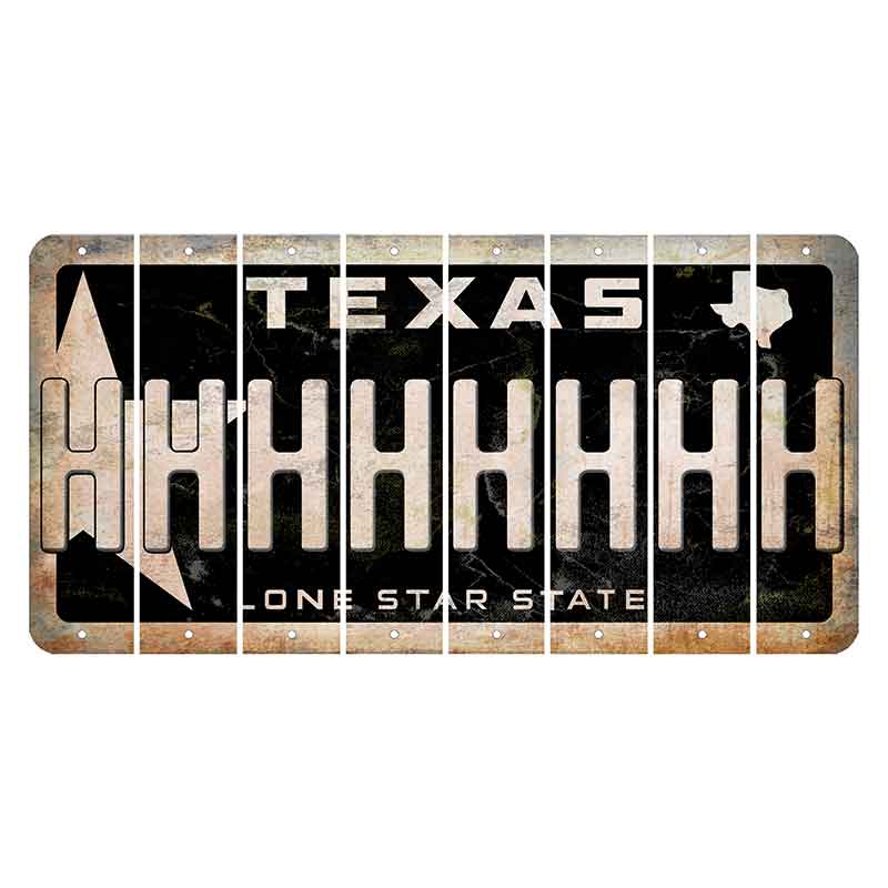 Texas Star Black Cut License Plate Strips (Set of 8) H