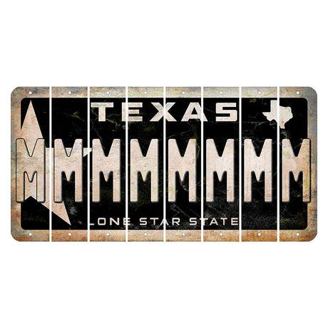 Texas Star Black Cut License Plate Strips (Set of 8) M