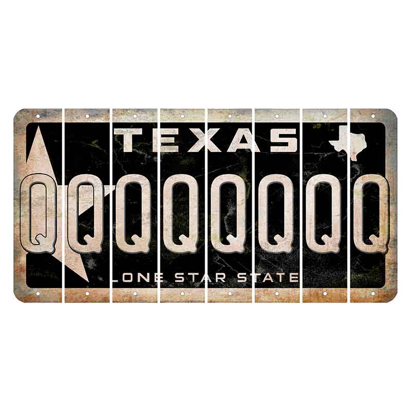 Texas Star Black Cut License Plate Strips (Set of 8) Q