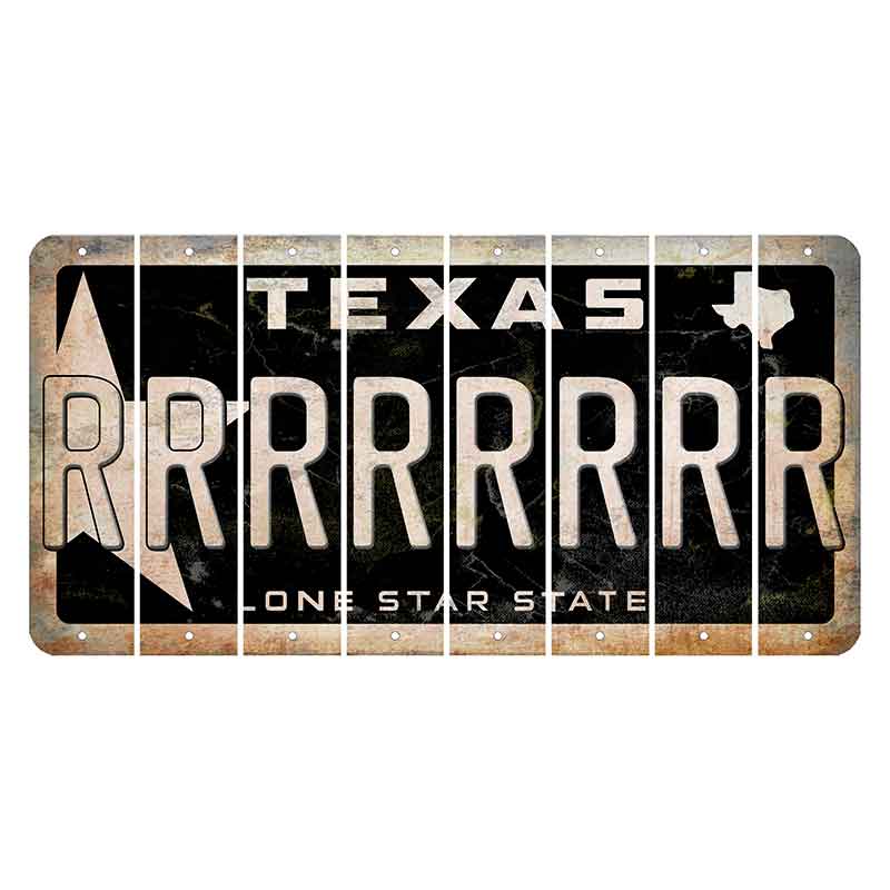 Texas Star Black Cut License Plate Strips (Set of 8) R