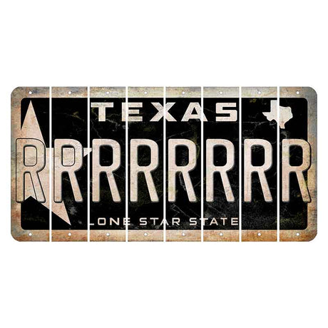 Texas Star Black Cut License Plate Strips (Set of 8) R