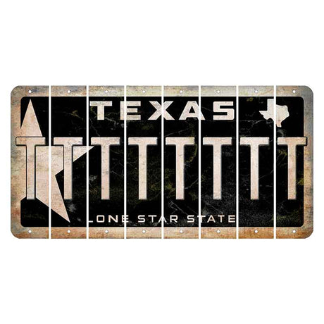 Texas Star Black Cut License Plate Strips (Set of 8) T