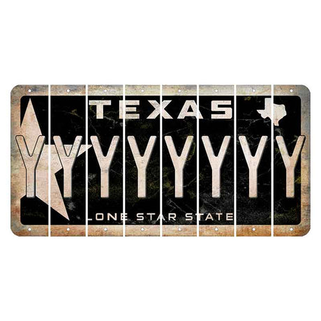 Texas Star Black Cut License Plate Strips (Set of 8) Y