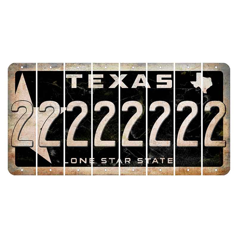 Texas Star Black Cut License Plate Strips (Set of 8) 2