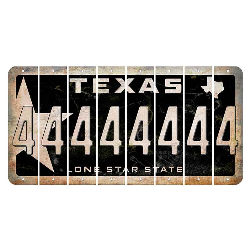 Texas Star Black Cut License Plate Strips (Set of 8) 4