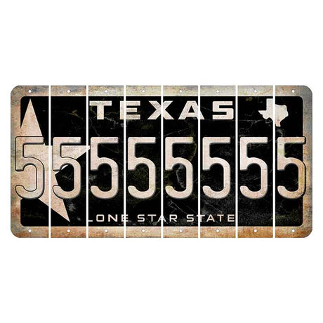 Texas Star Black Cut License Plate Strips (Set of 8) 5