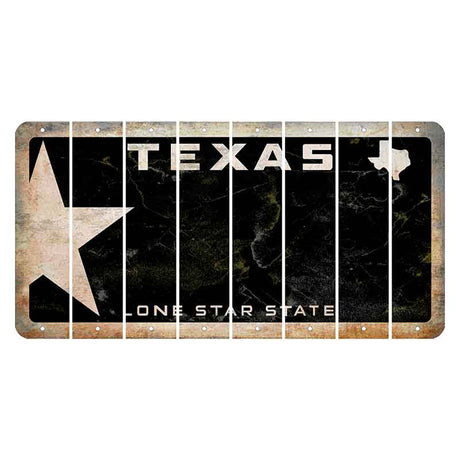 Texas Star Black Cut License Plate Strips (Set of 8) Blank