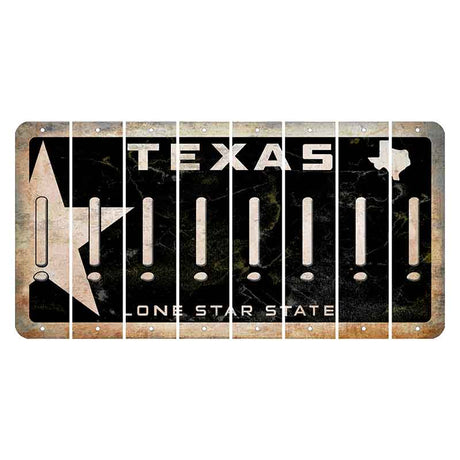 Texas Star Black Cut License Plate Strips (Set of 8) Exclamation Point