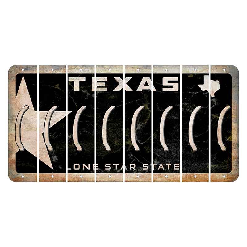 Texas Star Black Cut License Plate Strips (Set of 8) Parenthesis - Left