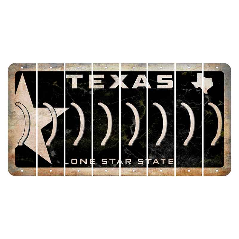 Texas Star Black Cut License Plate Strips (Set of 8) Parenthesis - Right