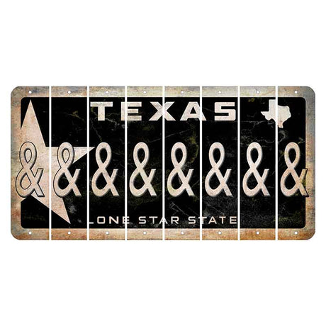 Texas Star Black Cut License Plate Strips (Set of 8) And Sign