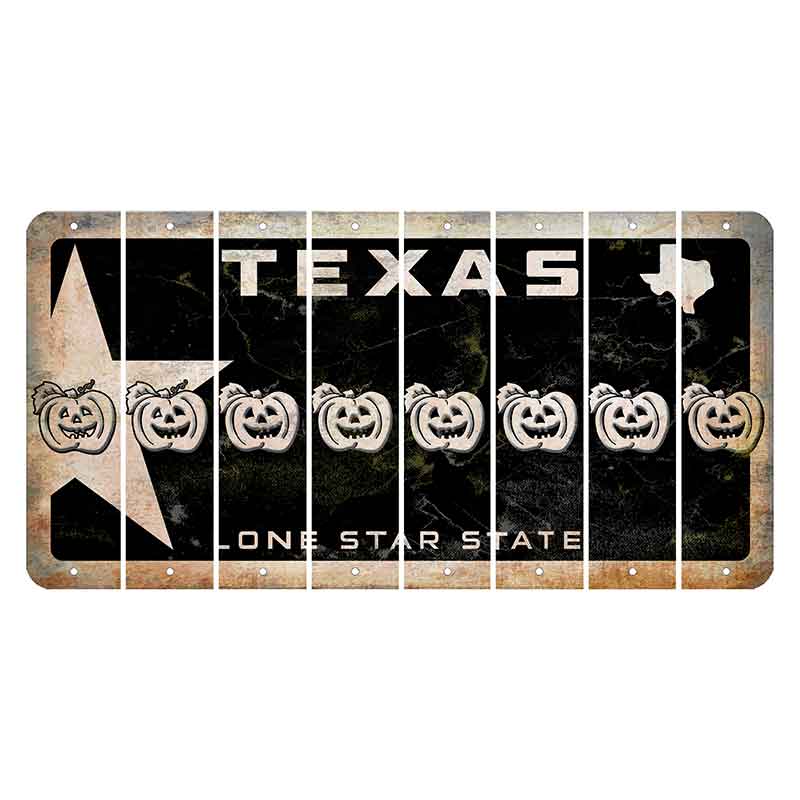 Texas Star Black Cut License Plate Strips (Set of 8) Pumpkin