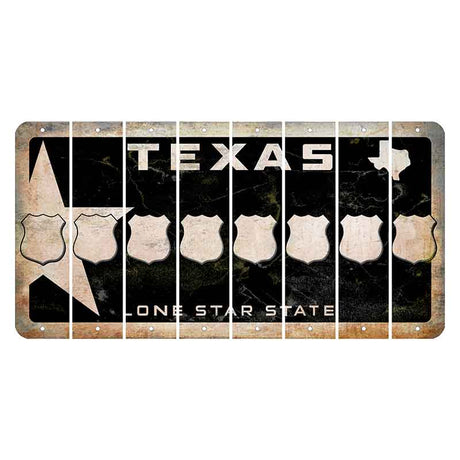 Texas Star Black Cut License Plate Strips (Set of 8) Police Badge