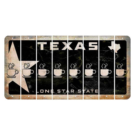 Texas Star Black Cut License Plate Strips (Set of 8) Coffee Mug