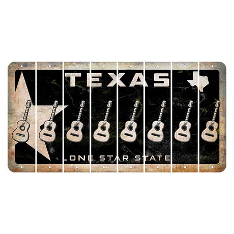 Texas Star Black Cut License Plate Strips (Set of 8) Guitar