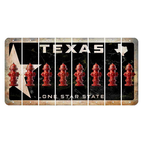 Texas Star Black Cut License Plate Strips (Set of 8) Fire Hydrant