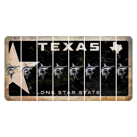 Texas Star Black Cut License Plate Strips (Set of 8) Swordfish