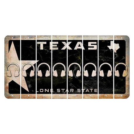 Texas Star Black Cut License Plate Strips (Set of 8) Headphones